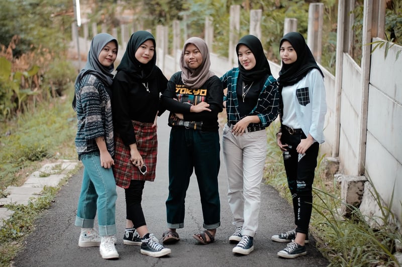 Friends smiling together